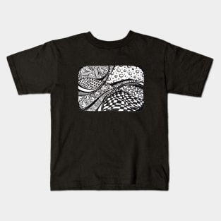 Ink drawing - Tangle Rolling Hills Kids T-Shirt